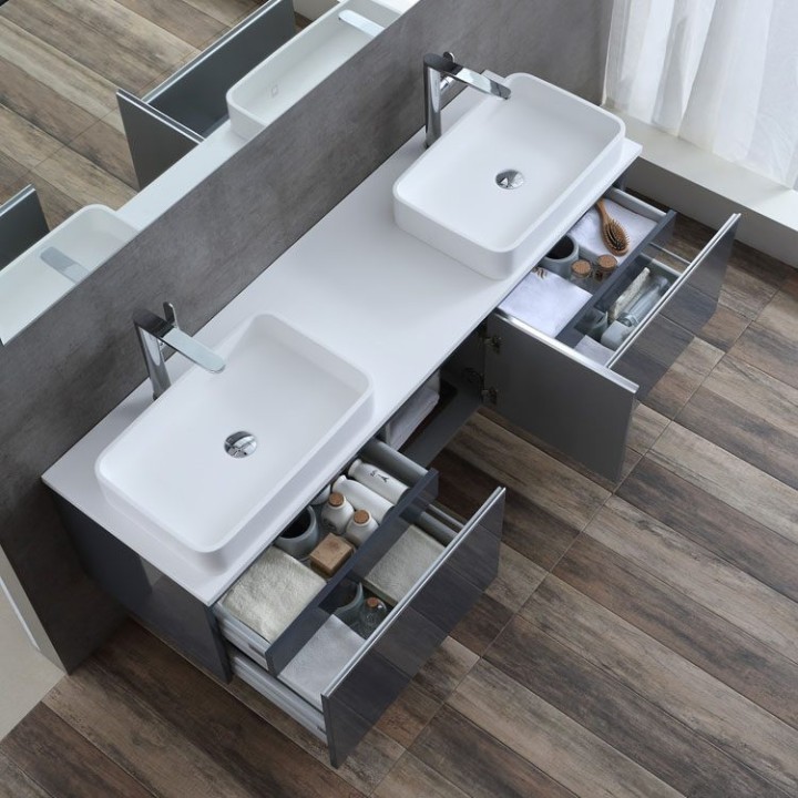 Koupelnový nábytek – set StoneArt Milano ME-1600pro-5 dubový tmavý 160×45