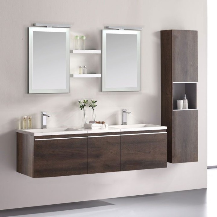 Koupelnový nábytek – set StoneArt Milano ME-1600 dubový tmavý 160×45