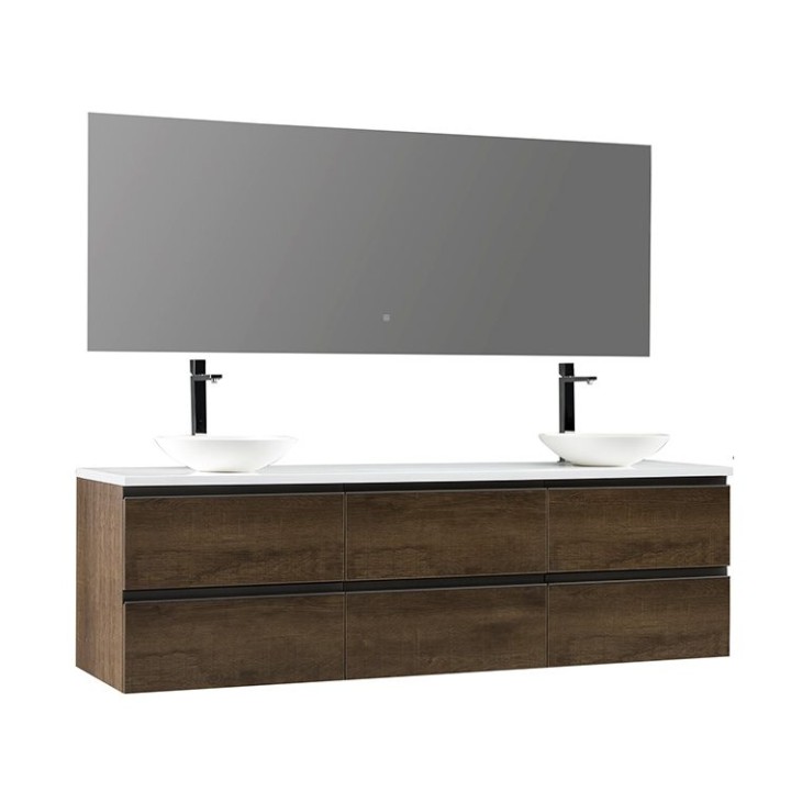 Koupelnový nábytek – set StoneArt Monte Carlo MC-1800pro-4 dubový tmavý 180×52