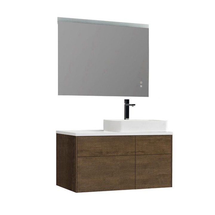 Koupelnový nábytek – set StoneArt Venice VE-1010pro-5 dubový tmavý 100×52 pravé provedení