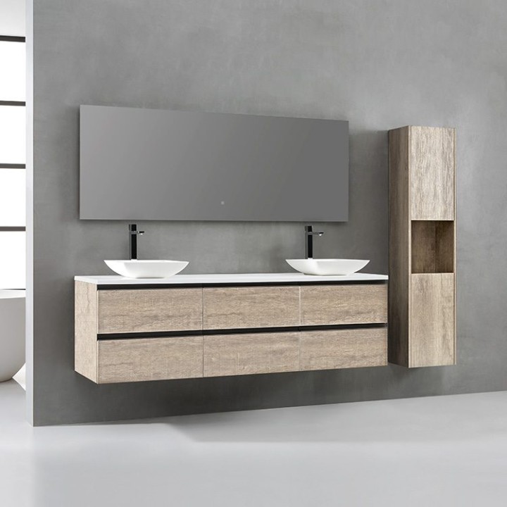 Koupelnová skříňka StoneArt Monte Carlo MC-1800pro-2 dubová světlá 180×52