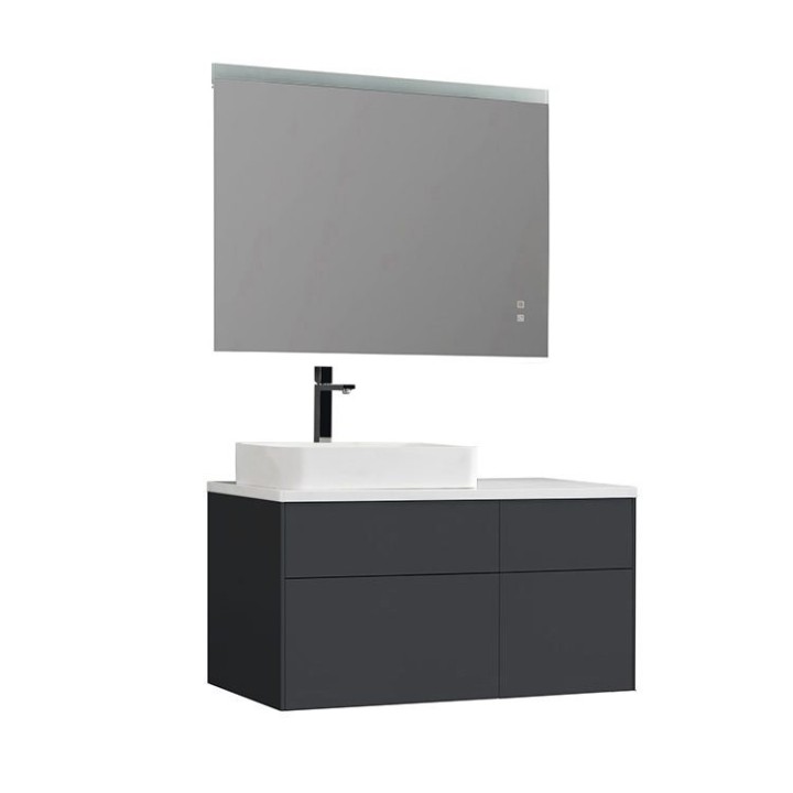 Koupelnový nábytek – set StoneArt Venice VE-1010pro-5 tmavě šedý 100×52 levé provedení