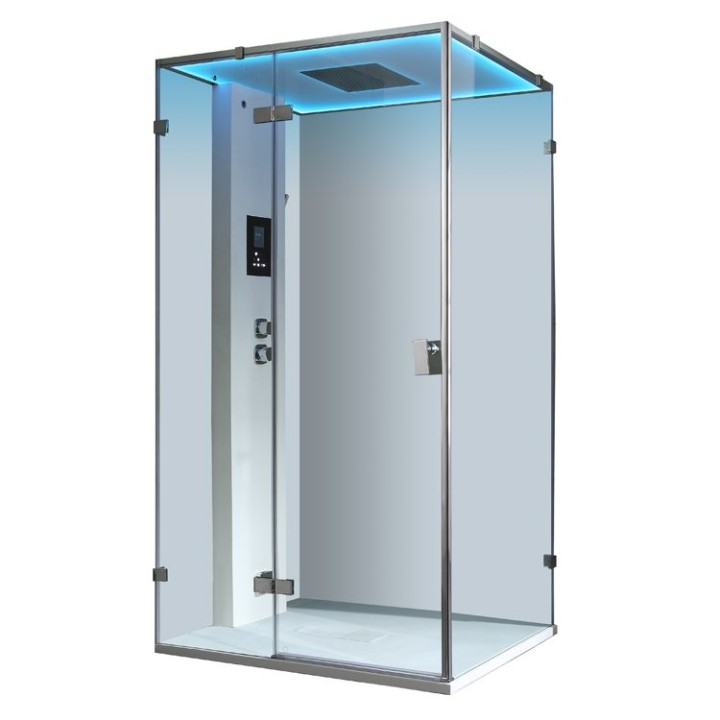 Parní sprchový box EAGO AWT LD107F15 bílý lesklý 120×90 levé provedení