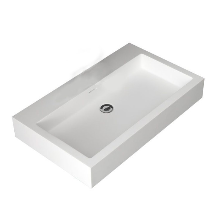 Umyvadlo StoneArt LP4508-0 z minerálního kamene bílé 80×48 matné