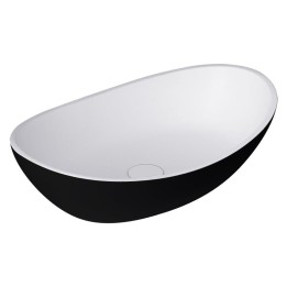 Umyvadlo StoneArt LC149 z minerálního kamene černobílé 56×35 matné