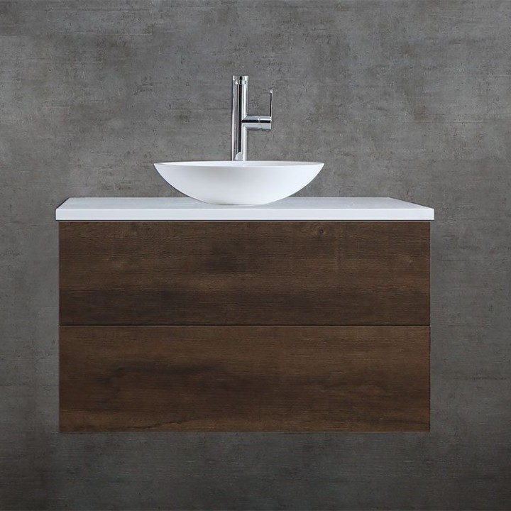 Umyvadlo StoneArt LC116 z minerálního kamene bílé 38×38 matné