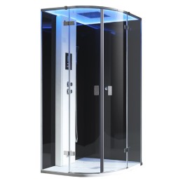 Parní sprchový box EAGO AWT LD209F15 černý 100×100