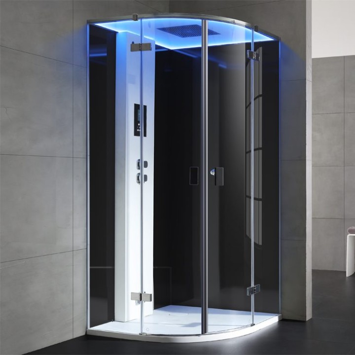 Parní sprchový box EAGO AWT LD210F15 černý 90×90