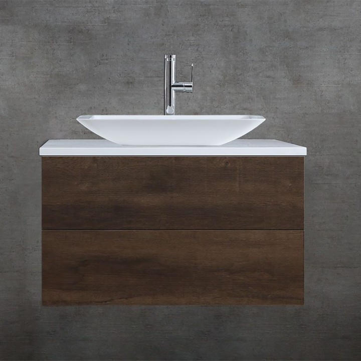 Umyvadlo StoneArt LC118 z minerálního kamene bílé 59×34 lesklé