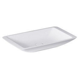 Umyvadlo StoneArt LC118 z minerálního kamene bílé 59×34 matné