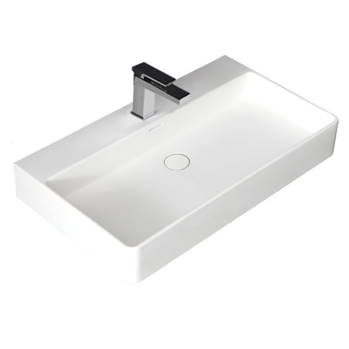 Umyvadlo StoneArt LP6208 z minerálního kamene bílé 80×46 lesklé