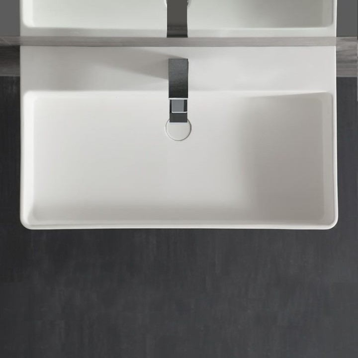 Umyvadlo StoneArt LP6208 z minerálního kamene bílé 80×46 lesklé