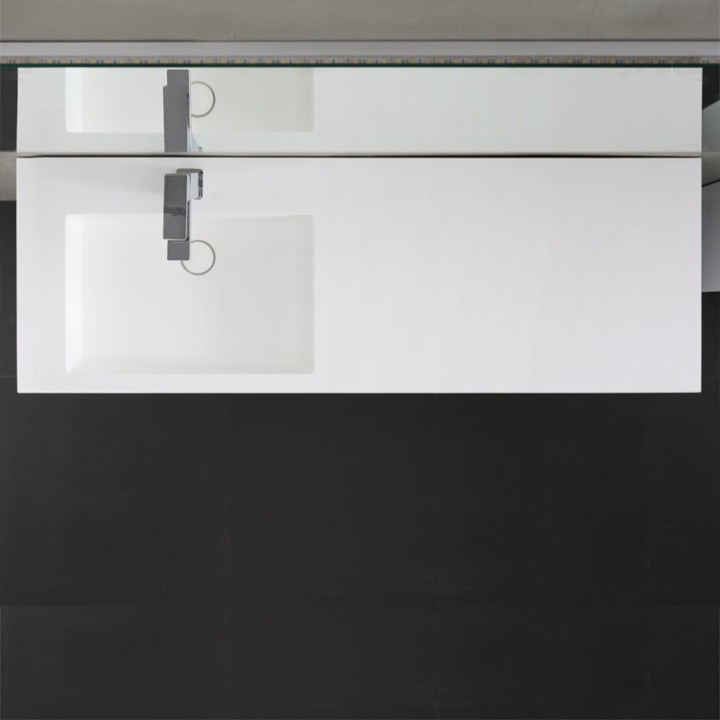 Umyvadlo StoneArt LP4514L z minerálního kamene bílé 140×48 lesklé li