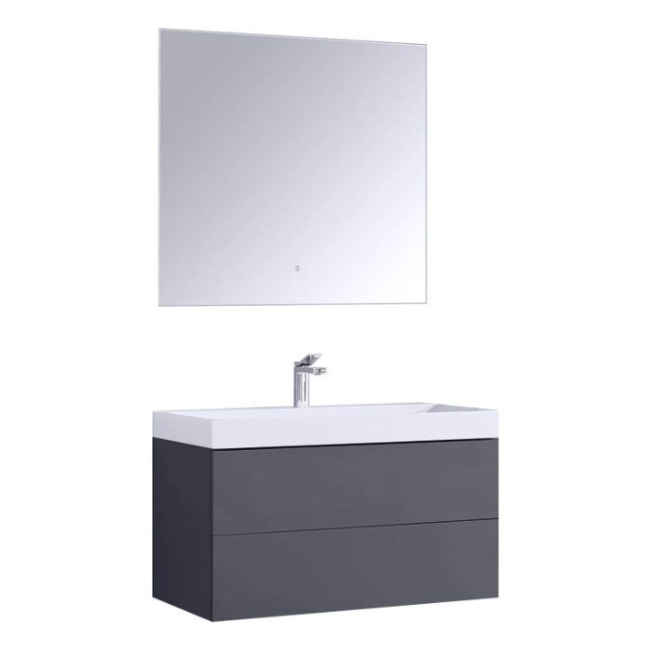 Koupelnový nábytek – set StoneArt Brugge BU-0901 tmavě šedý 90×56