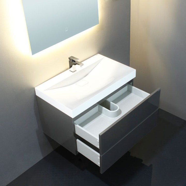 Koupelnový nábytek – set StoneArt Brugge BU-0901 tmavě šedý 90×56