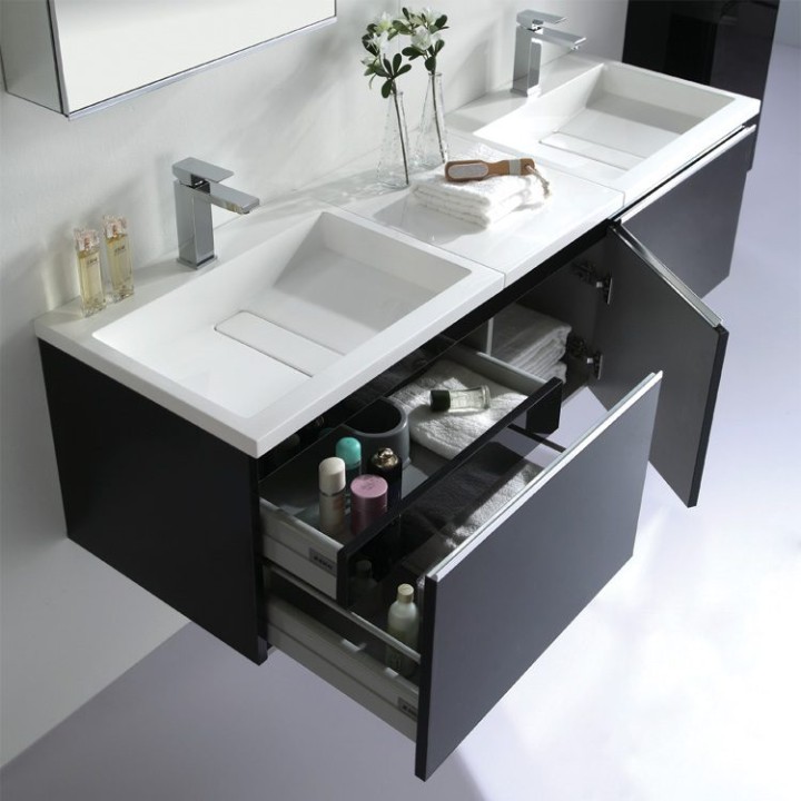 Koupelnový nábytek – set StoneArt Milano ME-1600-1 dubový tmavý 160×45