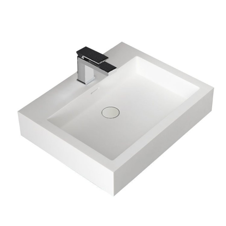 Umyvadlo StoneArt LP4506 z minerálního kamene bílé 60×48 matné