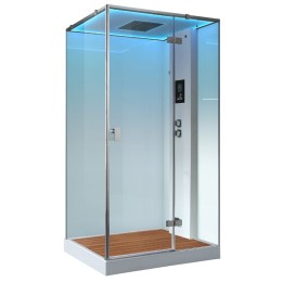 Parní sprchový box EAGO AWT LD207F15 s sprchovou vaničkou bílý 120×90 pravé provedení