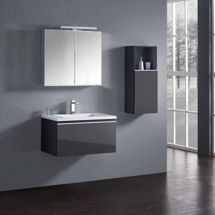 Koupelnový nábytek – set StoneArt Milano ME-0800-1 tmavě šedý 80×45