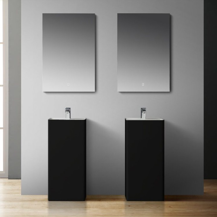 Volně stojící umyvadlo StoneArt LZ512 černobílé 40×40 matné