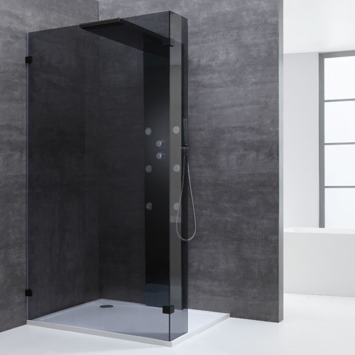 Walk-in sprchová zástěna EAGO AWT LY1201-B černá 120×210