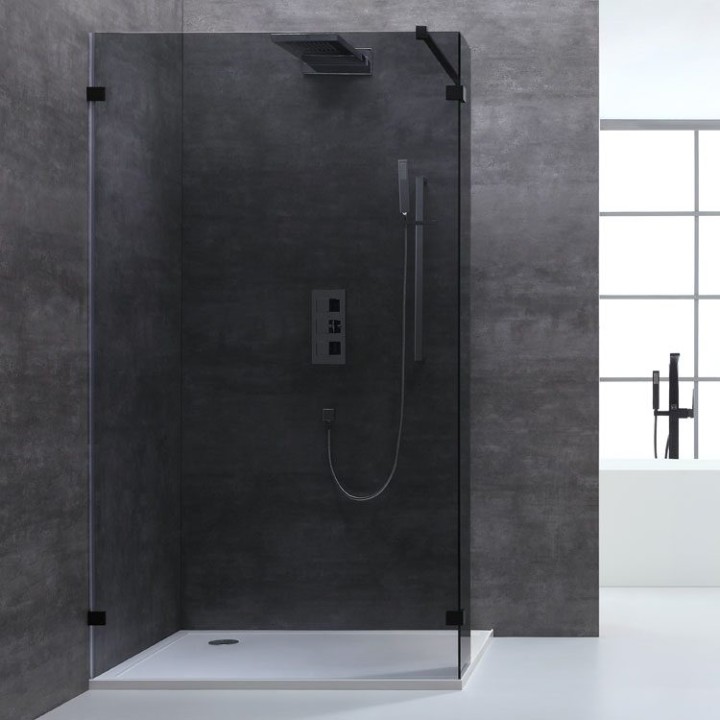 Walk-in sprchová zástěna EAGO AWT LY1501-B černá 150×210