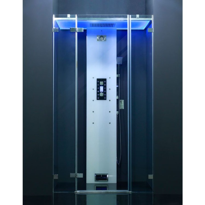 Parní sprchový box EAGO AWT DZ1013F12 bílý 120×95 levé provedení