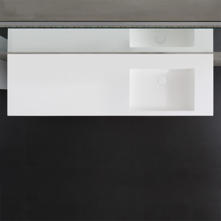 Umyvadlo StoneArt LP4516-0R z minerálního kamene bílé 160×48 lesklé