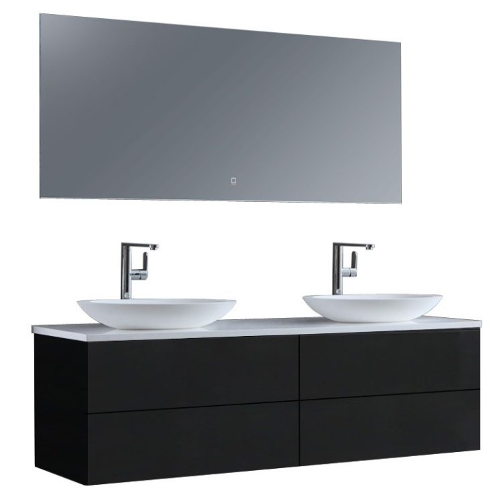 Koupelnový nábytek – set StoneArt Brugge BU-1601pro-3 tmavě šedý 160×50