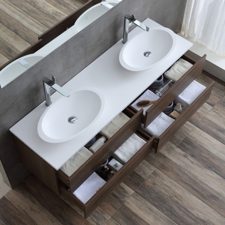 Koupelnová skříňka StoneArt Brugge BU-1601pro-3 dubová tmavá 160×50