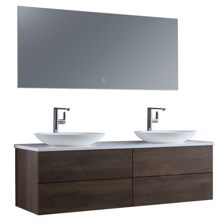 Koupelnový nábytek – set StoneArt Brugge BU-1601pro-3 dubový tmavý 160×50