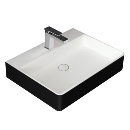 Umyvadlo StoneArt LP6206 (minerální kámen) černobílé 60×46 cm matné