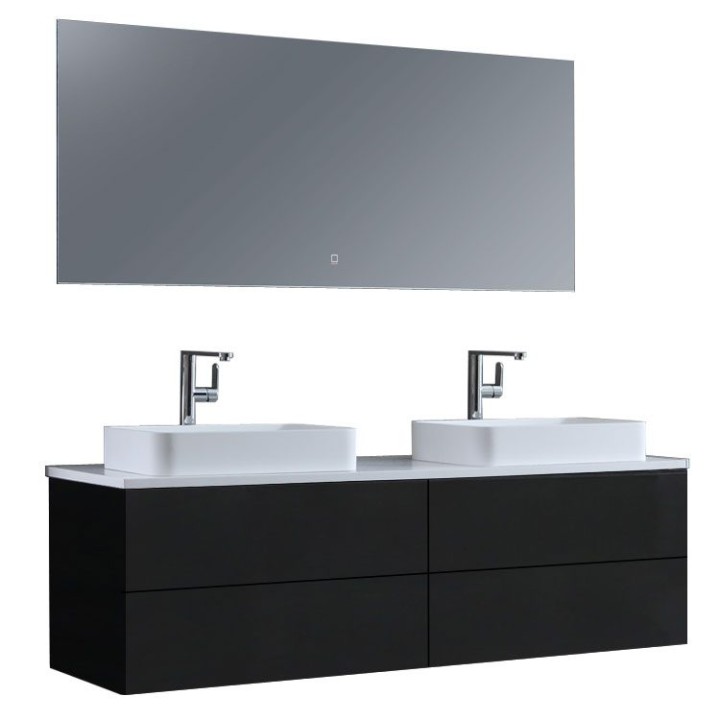 Koupelnový nábytek – set StoneArt Brugge BU-1601pro-5 tmavě šedý 160×50