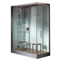 Parní sprchový box EAGO AWT DZ961F8 bílý 150×90 levé provedení