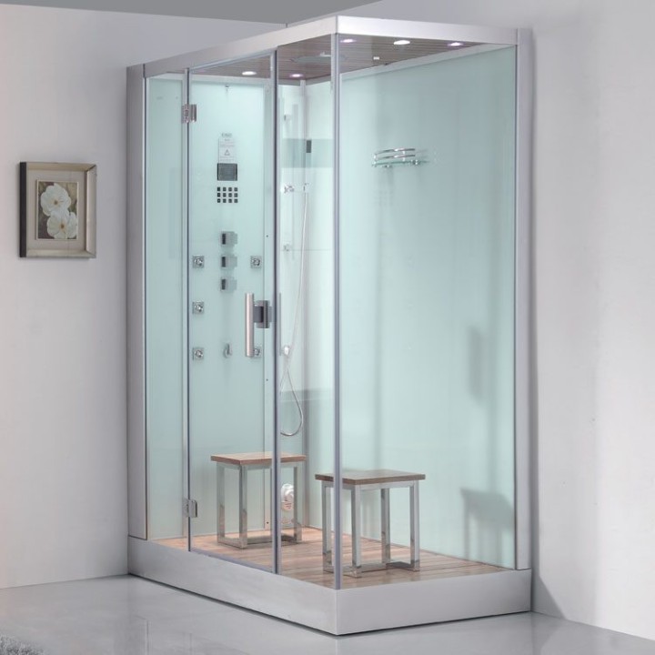 Parní sprchový box EAGO AWT DZ961F8 bílý 150×90 levé provedení