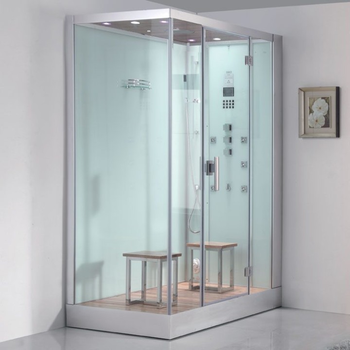 Parní sprchový box EAGO AWT DZ961F8 bílý 150×90 pravé provedení