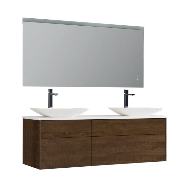 Koupelnový nábytek – set StoneArt Venice VE-1610pro-1 dubový tmavý 160×52