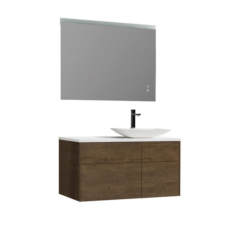 Koupelnový nábytek – set StoneArt Venice VE-1010pro-1 dubový tmavý 100×52 pravé provedení