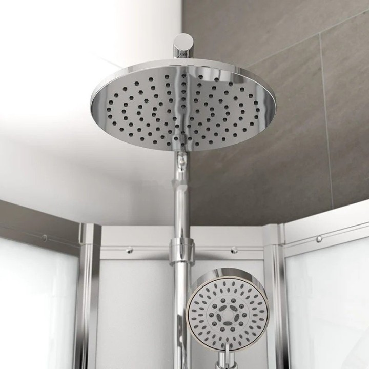 Kompletní sprchový kout Modera | 90×90 cm černé sklo posuvné dveře čtvrtkruhová