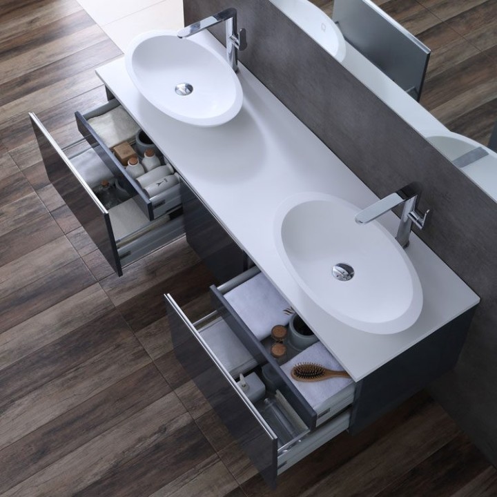 Koupelnová skříňka StoneArt Milano ME-1600pro-3 dubová tmavá 160×45