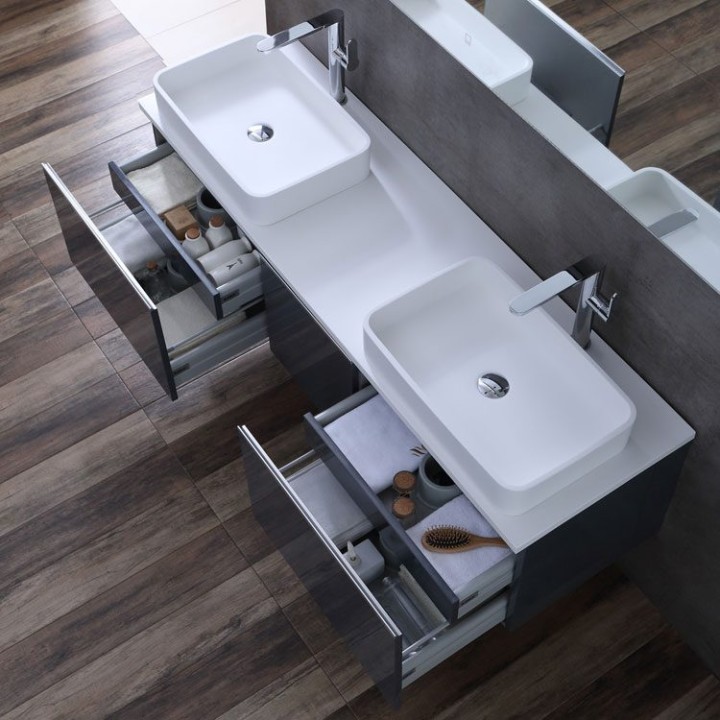 Koupelnová skříňka StoneArt Milano ME-1600pro-5 dubová tmavá 160×45
