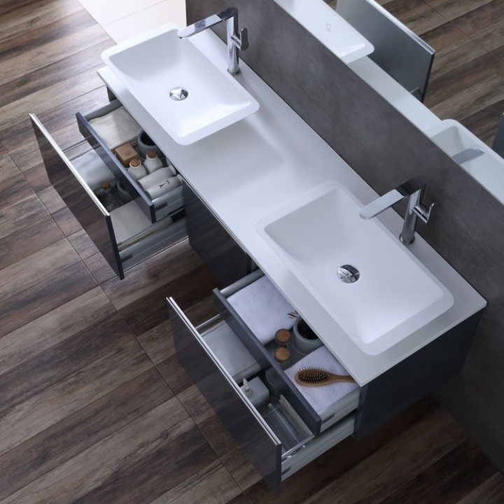 Koupelnový nábytek – set StoneArt Milano ME-1600pro-1 dubový tmavý 160