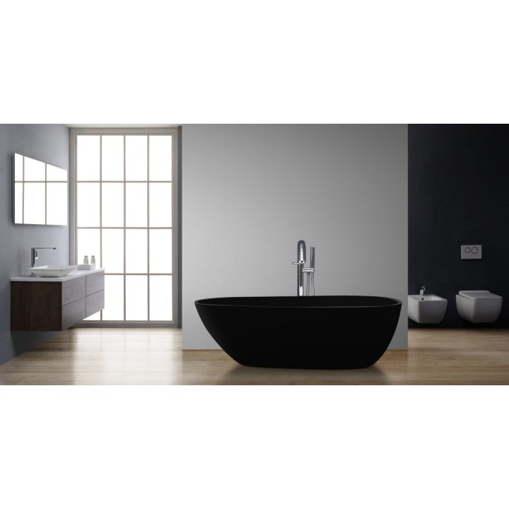 Volně stojící vana StoneArt BS-505 černá 171×85 matná