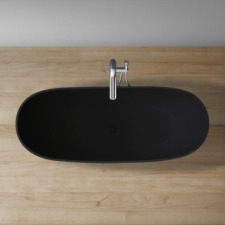 Volně stojící vana StoneArt BS-526 černá 185×79 matná