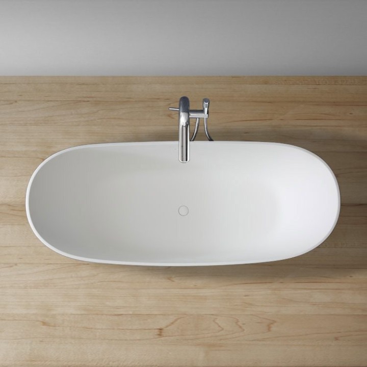 Volně stojící vana StoneArt BS-526 černobílá 185×79 matná