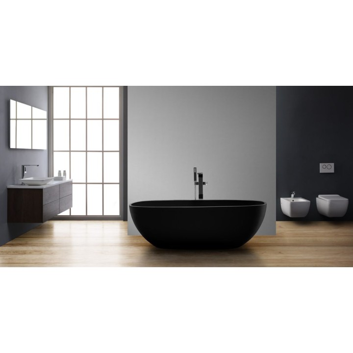 Volně stojící vana StoneArt BS-552 černá 177×88 matná