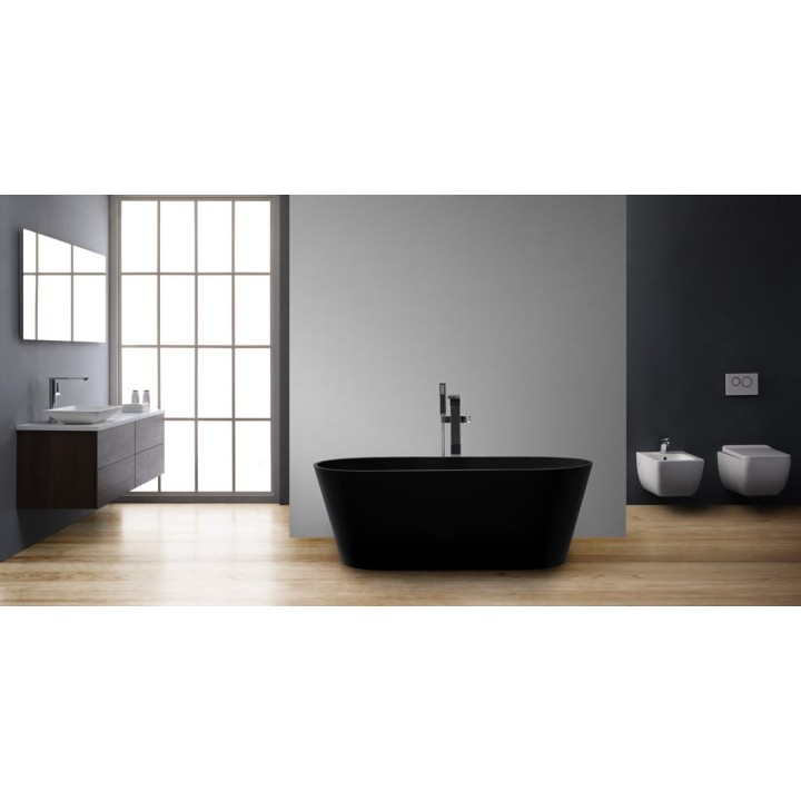 Volně stojící vana StoneArt BS-553 černá 165×75 matná