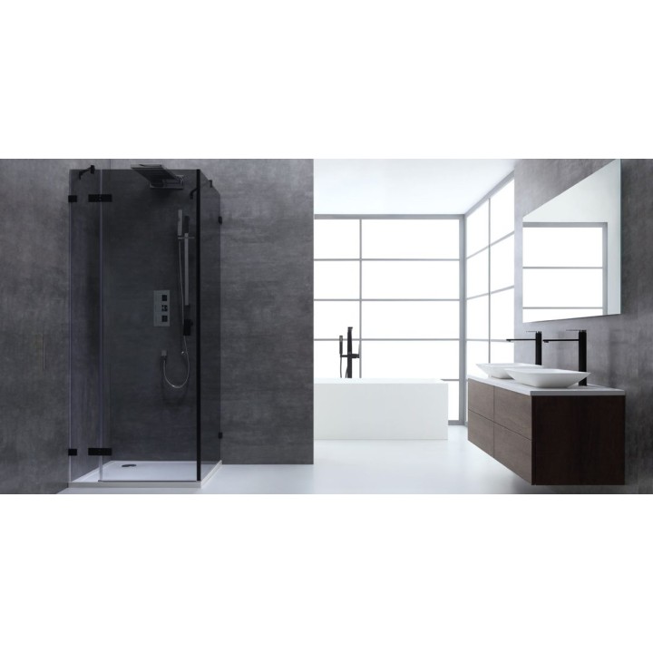 Sprchový kout EAGO AWT LAS0900-B černý 90×90 levé provedení