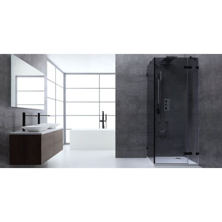 Sprchový kout EAGO AWT LAS0900-B černý 90×90 pravé provedení