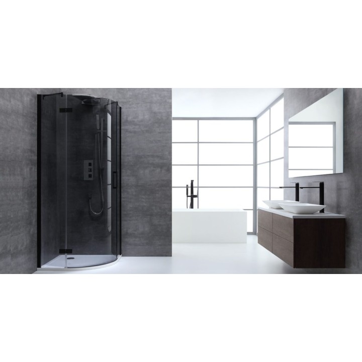 Sprchový kout EAGO AWT LBR1006-B černý 100×100 levé provedení